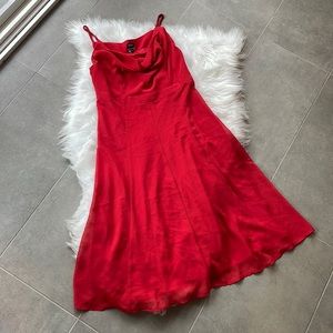 Esprit Collection Dress Beaded Spaghetti Strap A-line Swoop Neck size 6